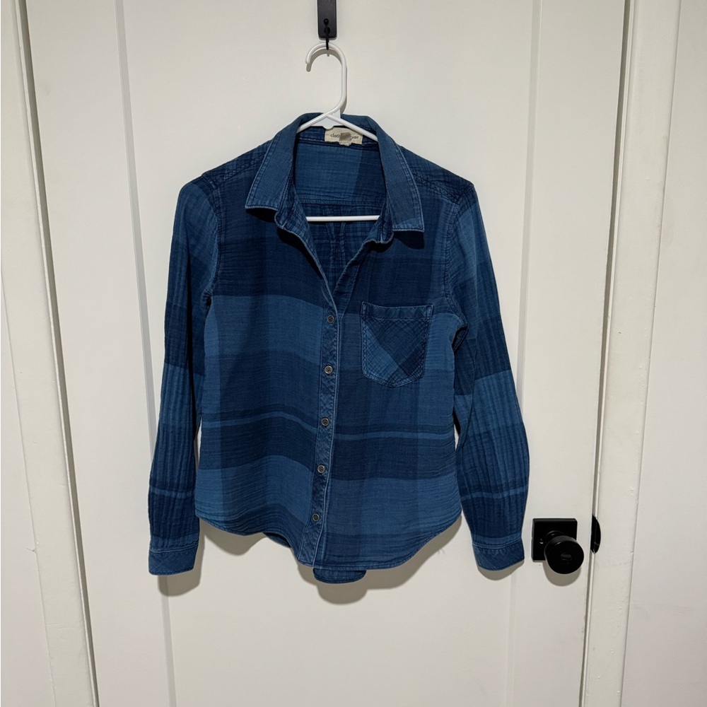 Cloth & Stone Navy Plaid Shirt